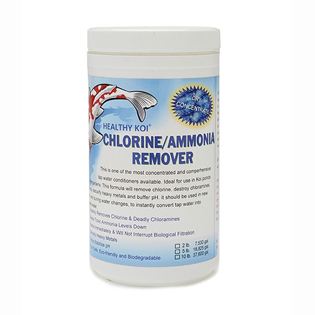 A tub of chlorine or ammonia remover