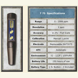 A picture of the specifications for an electronic instrument.