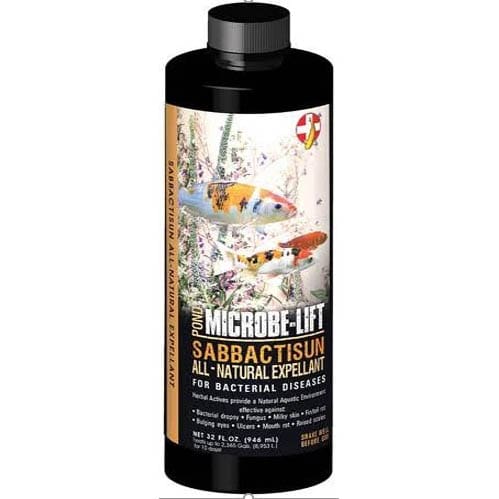 Black bottle labeled Microbe-Lift pond bacterial remedy